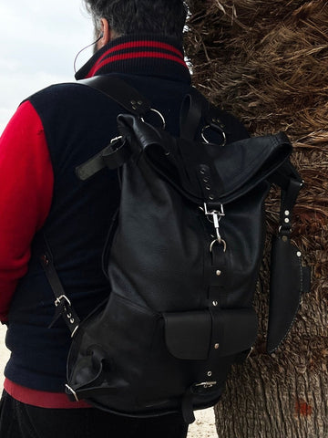 Leather Hiking Backpack - 99percenthandmade