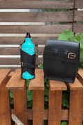 Handmade Leather Stanley Thermos Holder & Bottle Sling Set | Adjustable Dual Drink Carriers with Phone & Wallet Pouches | Universal Fit Thermos Bag Collection - 99percenthandmade - 99percenthandmade - Black - Bottle Sling with Adjustable Strap and Fanny Pack -