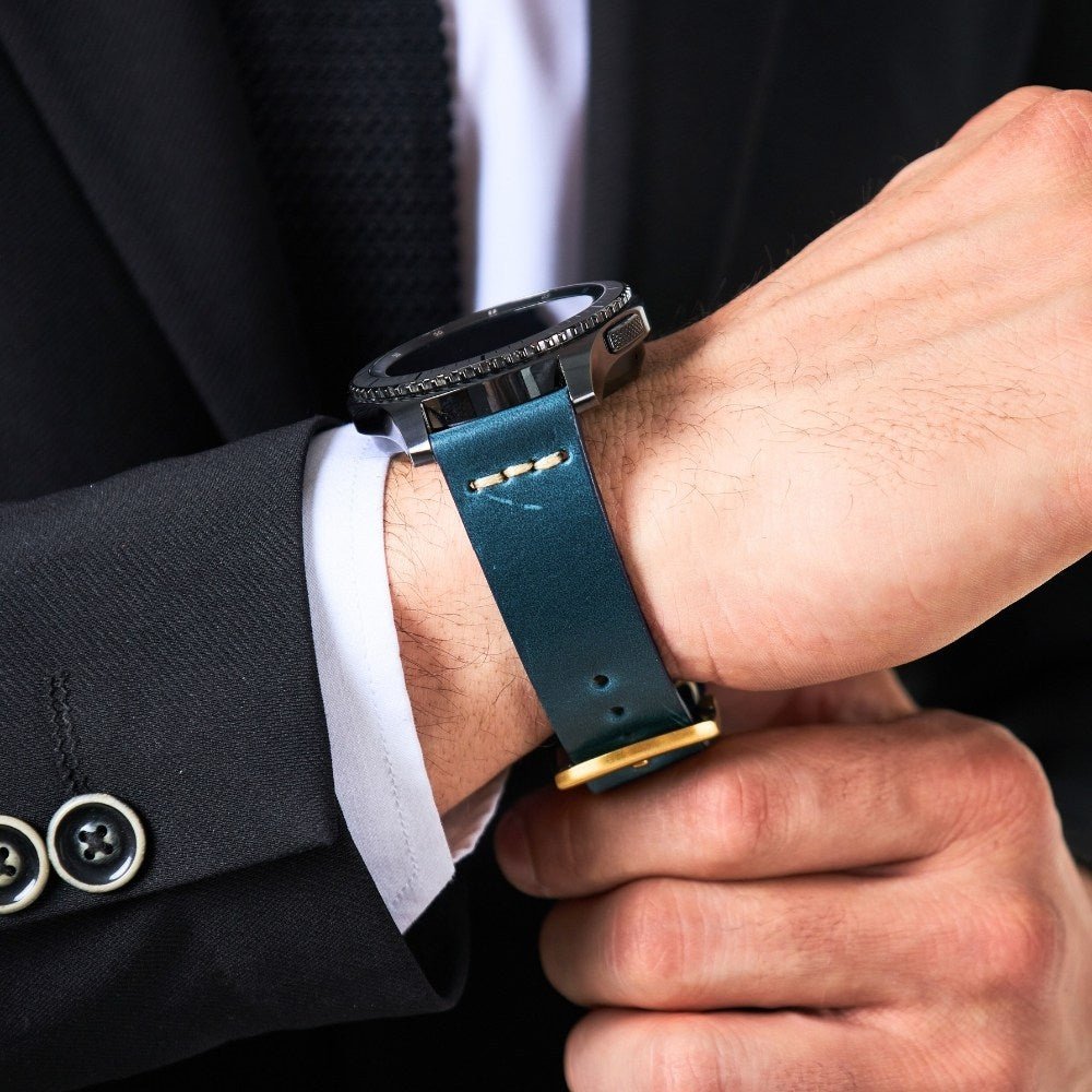 Blue Leather Samsung - Huawei Watch Strap  99percenthandmade