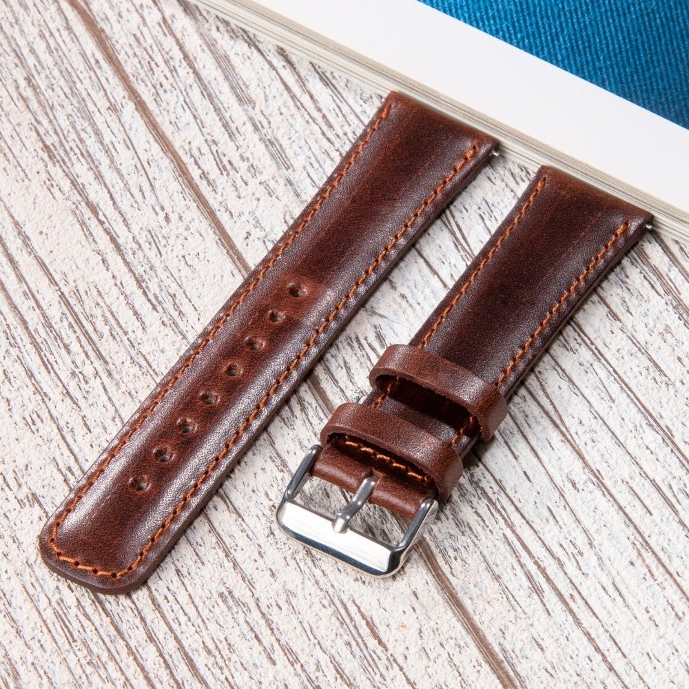 Brown Leather Samsung - Huawei Watch Strap  99percenthandmade   