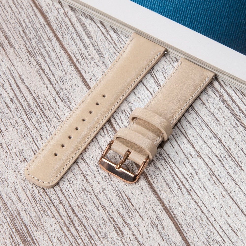 Cream Leather Samsung - Huawei Watch Strap  99percenthandmade   