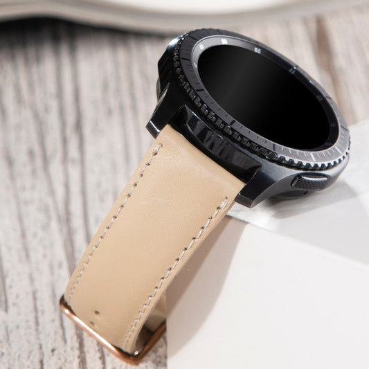 Cream Leather Samsung - Huawei Watch Strap  99percenthandmade   