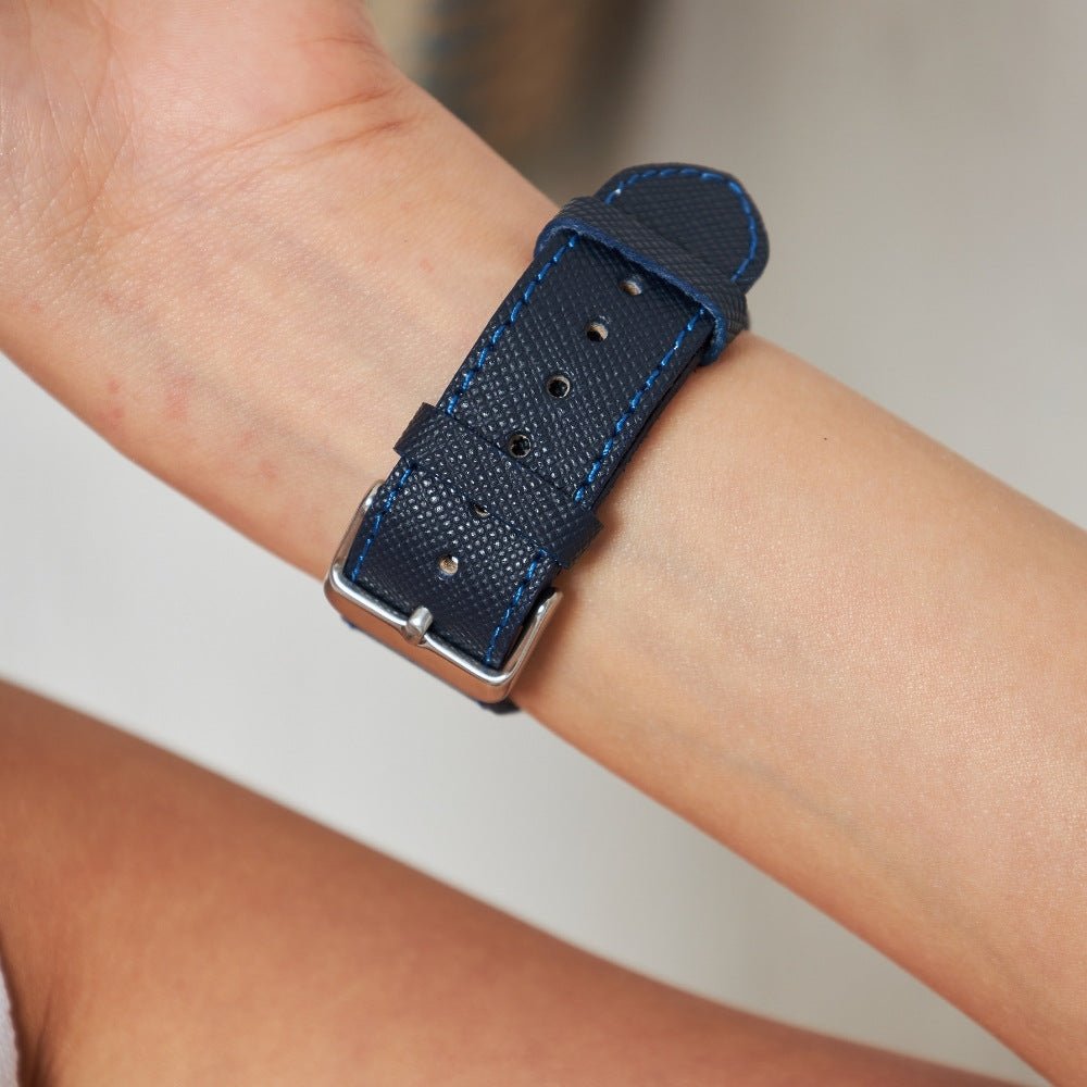 Dark Blue Leather Samsung - Huawei Watch Strap  99percenthandmade   