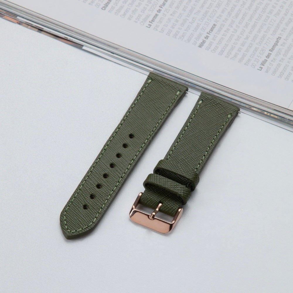 Green Leather Samsung - Huawei Watch Strap  99percenthandmade   