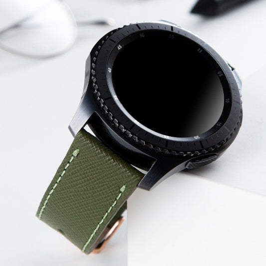 Green Leather Samsung - Huawei Watch Strap  99percenthandmade   
