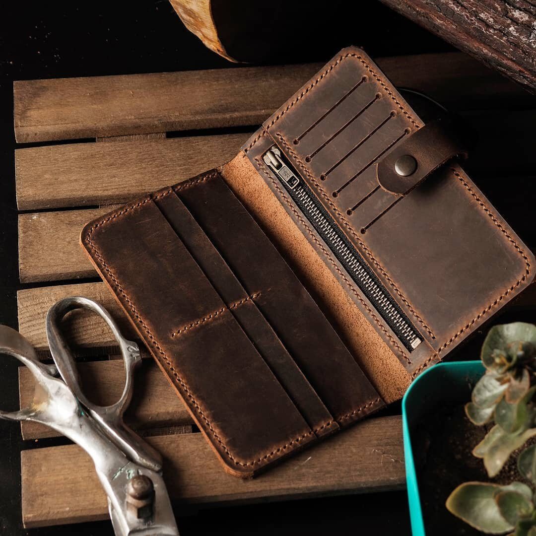 Handmade Wallet with Phone cover with 3 Colour Tobacco, Brown, Green Personalized Wallet | You can Engrave inside outside of Wallet  99percenthandmade   