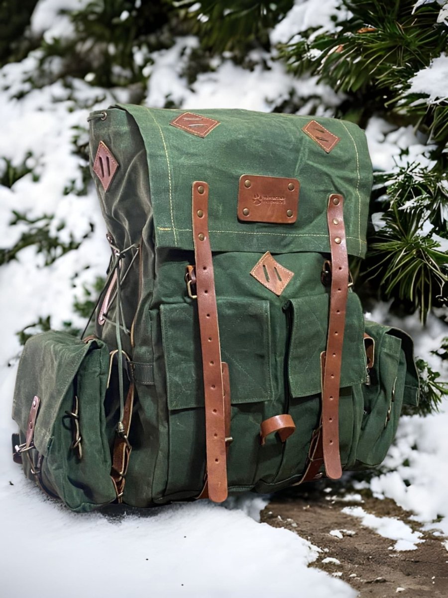 Legacy-Grade Handmade Canvas & Leather Bushcraft Backpack with Detachable Belt Pouches | Midas 99percenthandmade