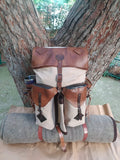 200 USD Discount | Bushcraft Design Awards | Handmade Leather and Waxed Backpack for Travel, Camping, Hunting | 45 Liter | Personalization 99percenthandmade