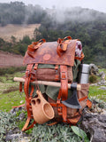 Camping Backpack | Limited Handmade Leather and Waxed Backpack for Travel, Camping | inside 45 Liter | Personalization 99percenthandmade