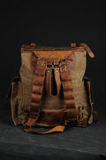 Handmade Leather and Waxed Canvas Backpack for Travel bag, Camping bag, Military bag,Bushcraft backpack | 37 to 40 Liter | Personalization 99percenthandmade
