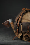 Handmade Leather and Waxed Canvas Backpack for Travel bag, Camping bag, Military bag,Bushcraft backpack | 37 to 40 Liter | Personalization 99percenthandmade