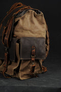 Handmade Leather and Waxed Canvas Backpack for Travel bag, Camping bag, Military bag,Bushcraft backpack | 37 to 40 Liter | Personalization 99percenthandmade