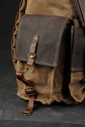 Handmade Leather and Waxed Canvas Backpack for Travel bag, Camping bag, Military bag,Bushcraft backpack | 37 to 40 Liter | Personalization 99percenthandmade