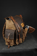 Handmade Leather and Waxed Canvas Backpack for Travel bag, Camping bag, Military bag,Bushcraft backpack | 37 to 40 Liter | Personalization 99percenthandmade