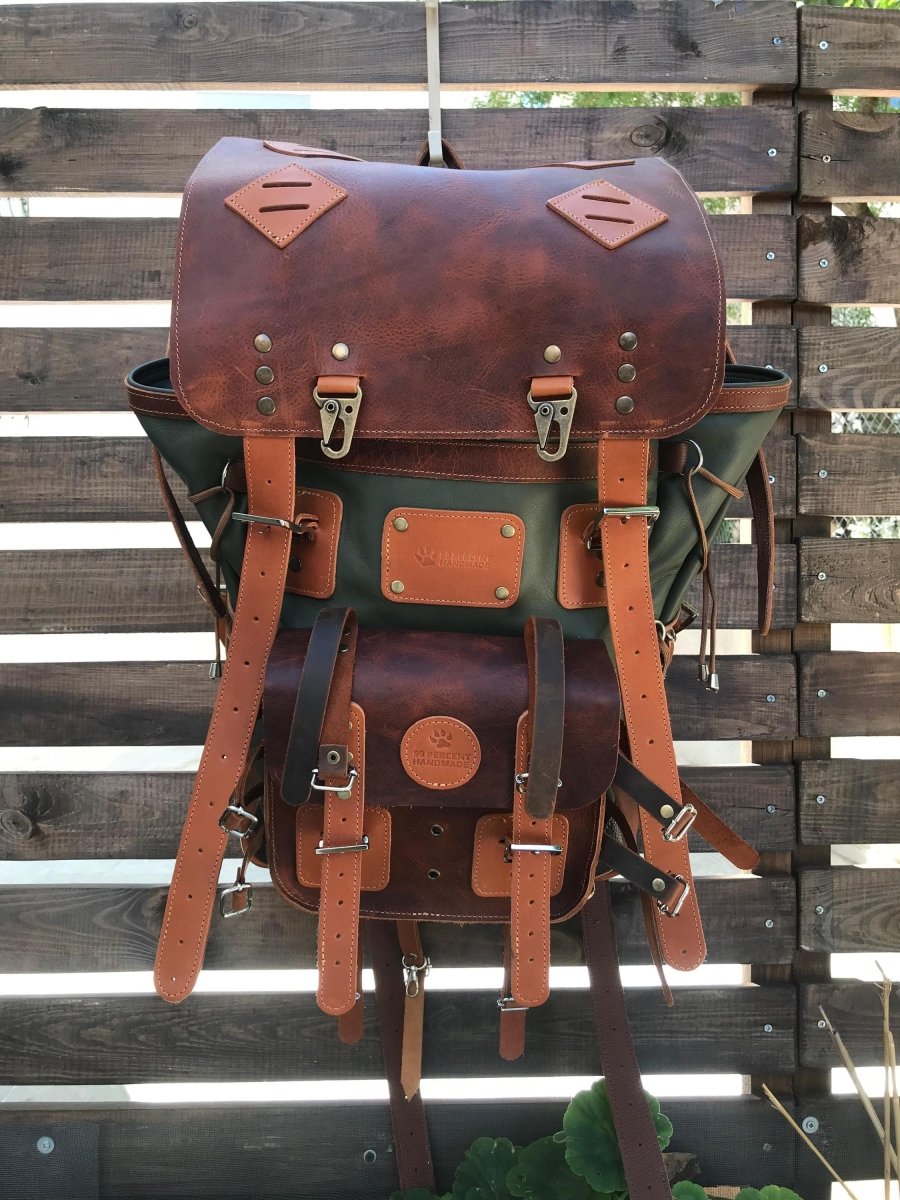 Hiking Backpack | Camping Backpack | Full Leather 99percenthandmade