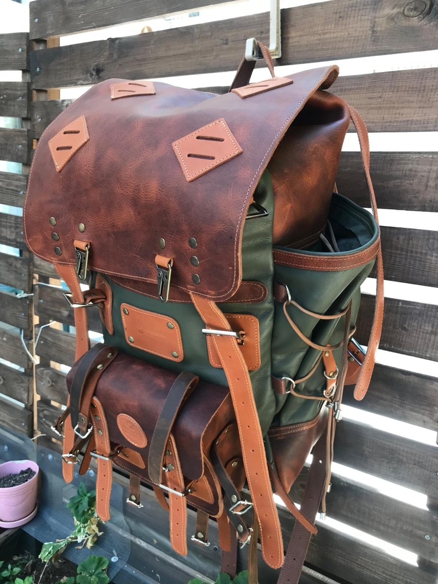 Hiking Backpack | Camping Backpack | Full Leather 99percenthandmade