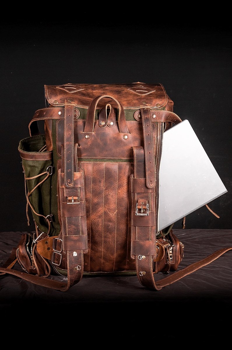 City Backpack | Daypack | Travel Backpack | Laptop Backpack, Suitable for 2 Laptop - 99percenthandmade - 99percenthandmade - 15 - 20 L - Green -