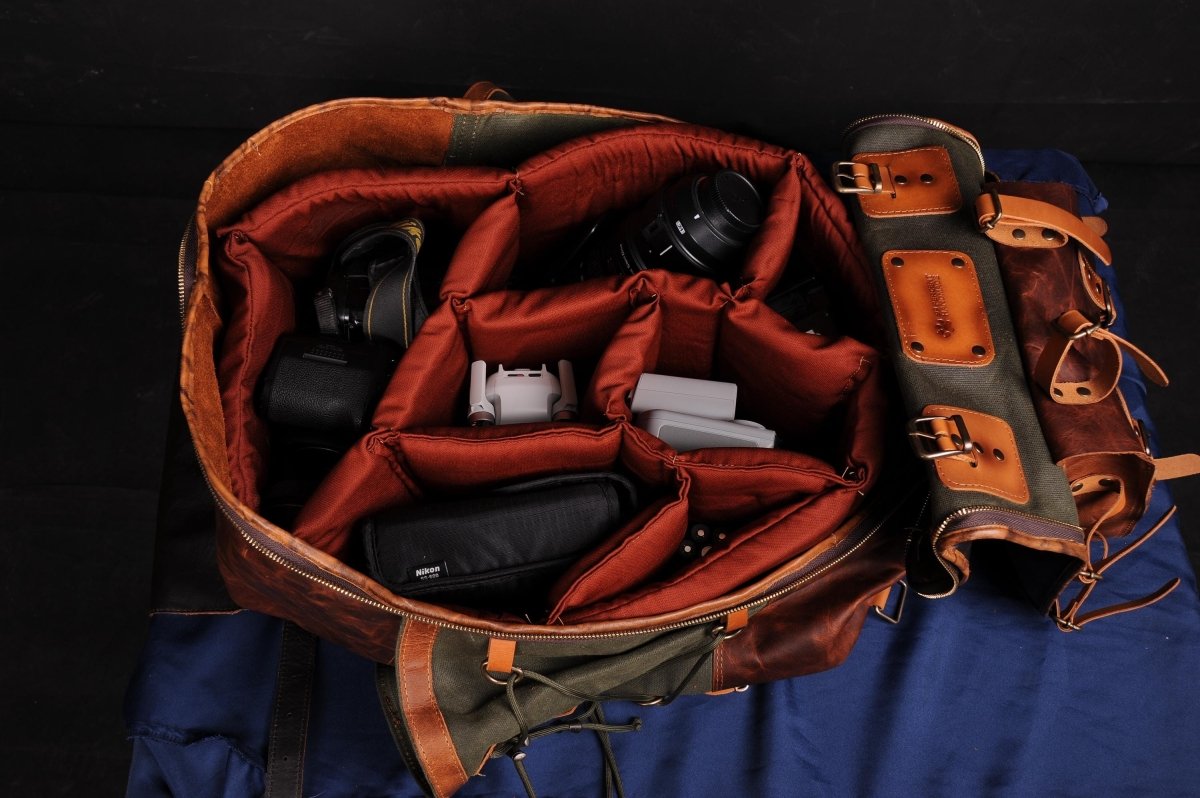 wanderrucksack für fotografen Kamerarucksack | Handgefertigter Leder-Rucksack, gewachst, für Reisen, Stadt, Tagesrucksack