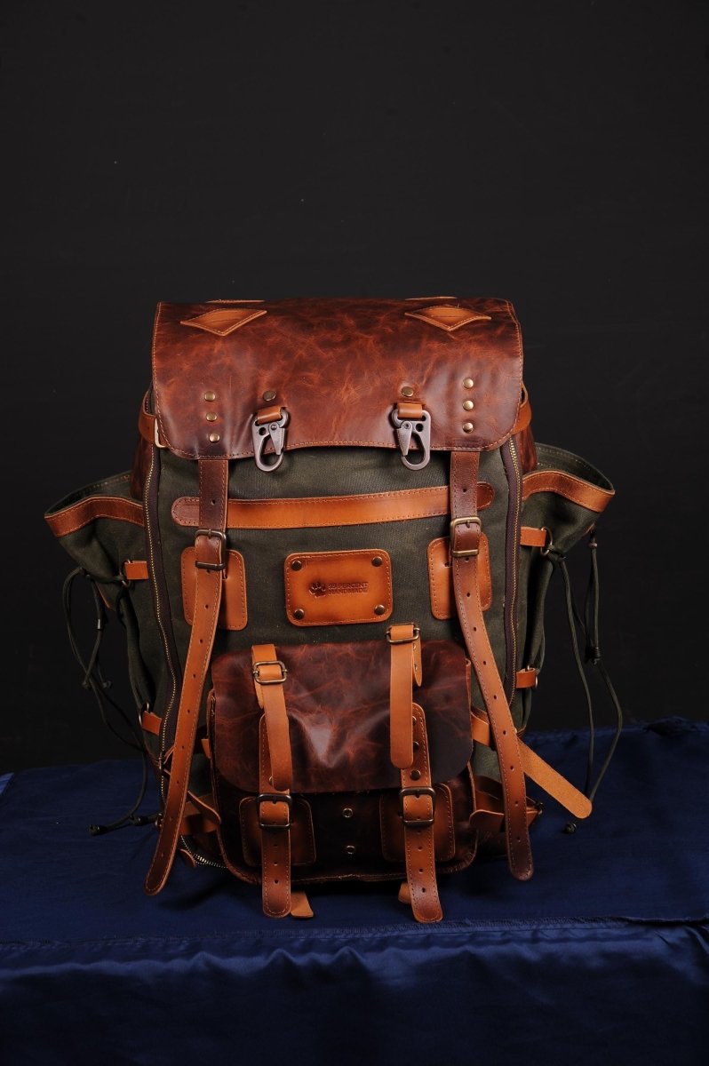 Camera Backpack | Handmade Leather, Waxed Backpack for Travel, City, Daypack, | Personalization 99percenthandmade