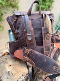 Limited Hiking Backpack - Green And Brown Colours 99percenthandmade