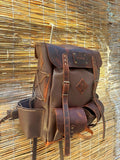 Handmade Full Leather Bushcraft & Travel Backpack with Axe Holder – 30L/40L/50L 99percenthandmade