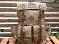 Limited | Green-Brown-Black-White | Waxed Canvas Backpack | 50 L | Personalize Backpack | Camping Backpack | Best gift for | Gift for Him 99percenthandmade