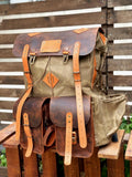 Handmade Travel & Laptop Backpack - Waxed Canvas & Leather 99percenthandmade