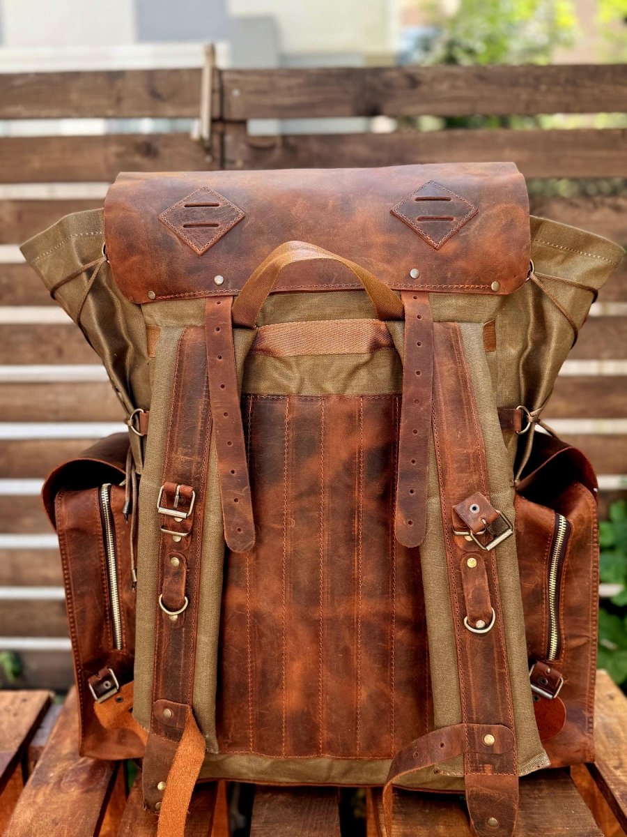 Travel Backpack - Leather Backpack - Hiking Backpack - 30L to 80L 99percenthandmade