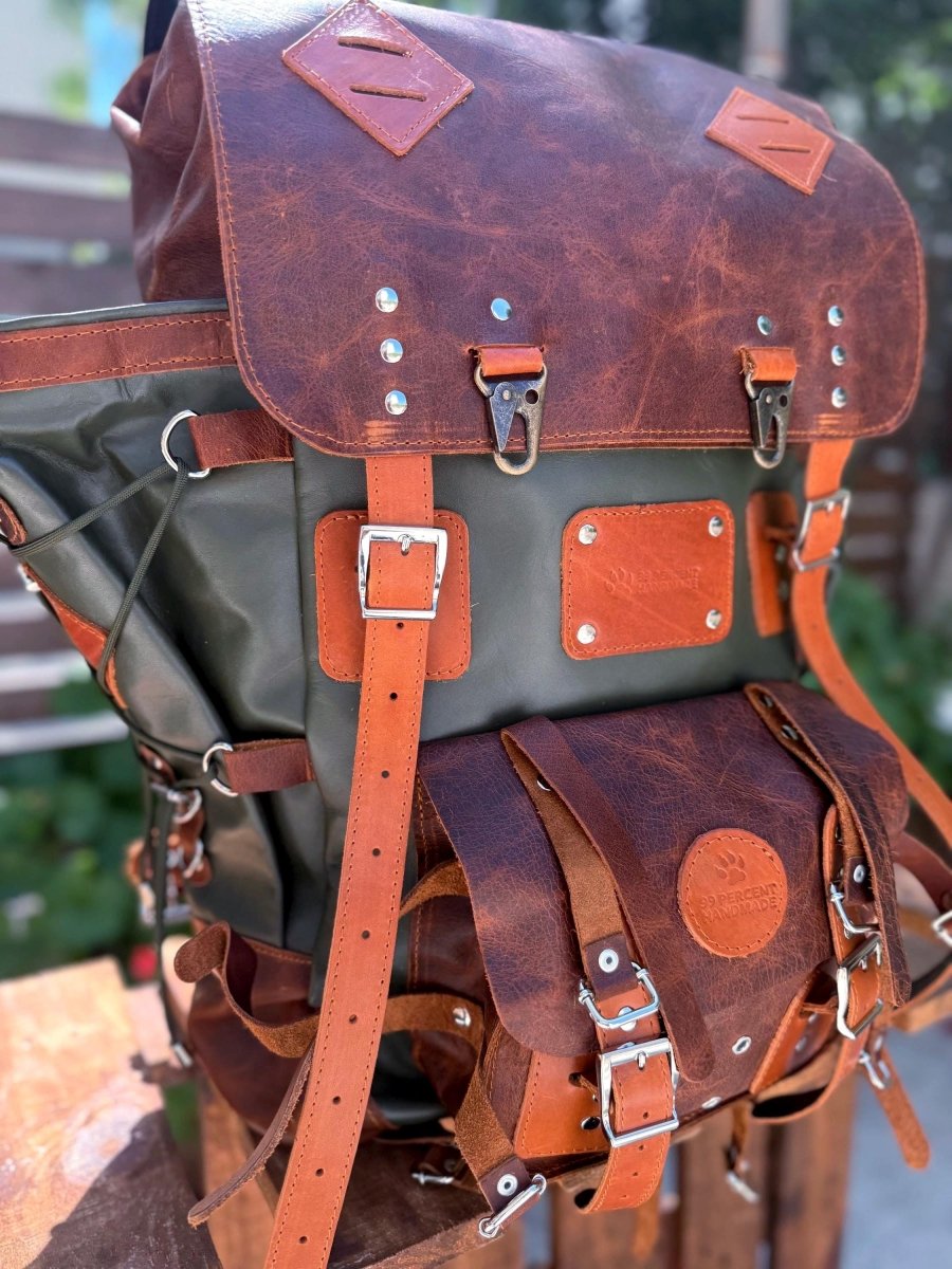 Limited, Handmade Full Leather Bushcraft - Camping - Hiking Backpack 99percenthandmade