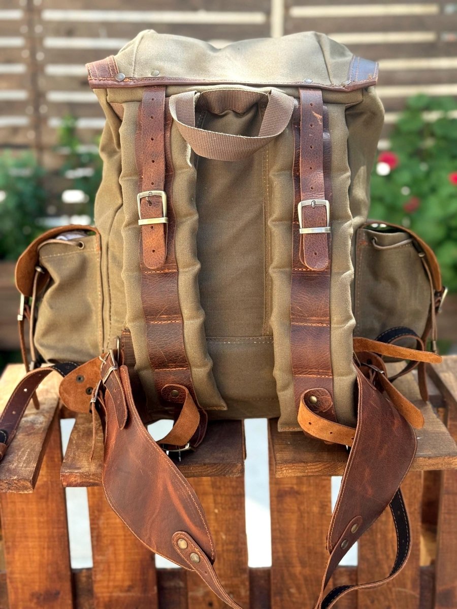 Limited | Daypack | Laptop Backpack | Travel Backpack | Hiking Backpack | Custom Backpack | Handmade | Leather | Waxed Canvas Backpack - 99percenthandmade - 99percenthandmade - Black - 15 Liter -