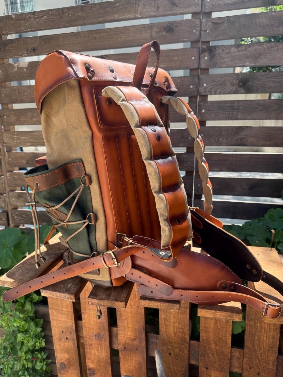 200 USD Discount | Personalized Backpack Experience | Handmade Leather & Canvas Bushcraft Rucksack | Custom Travel Pack for Him 99percenthandmade