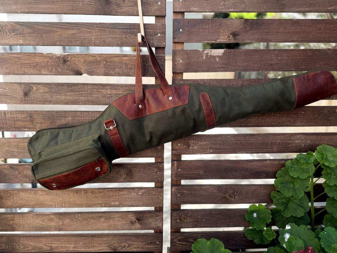 40 inch to 60 inch | Handmade | Leather Rifle Bag | Canvas Rifle Bag | Waxed Canvas  | Leather | Rifle Bag | Hunting | Rifle | Gun case  | Personalization Rifle - Shotgun bag 99percenthandmade