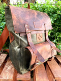 Leather - Canvas Daypack, Brown,Tan,Black, Blue Color, 15L - 25L options. Laptop pocket premimum leather, Citypack, Daily use 99percenthandmade