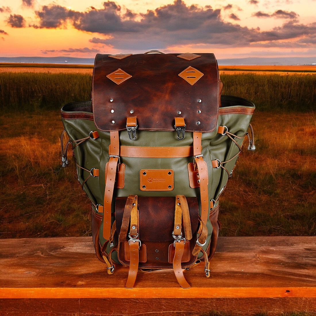 Leather Laptop Backpack suitable for 2 Laptop with detachable Leather case 99percenthandmade