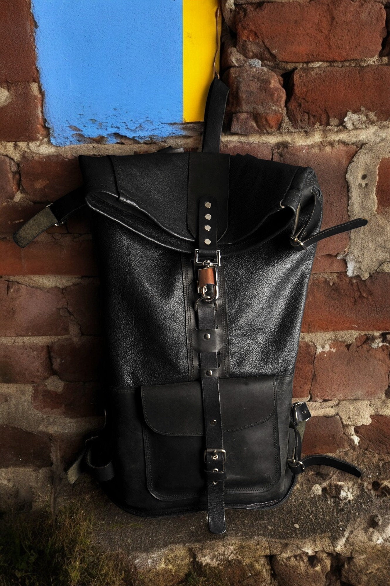 black leather rolltop backpack Limited | Handmade Rolltop Leather Backpack | Travel Backpack | Premium Backpack