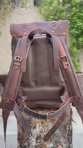Handmade Full Leather Bushcraft & Travel Backpack with Axe Holder – 30L/40L/50L 99percenthandmade