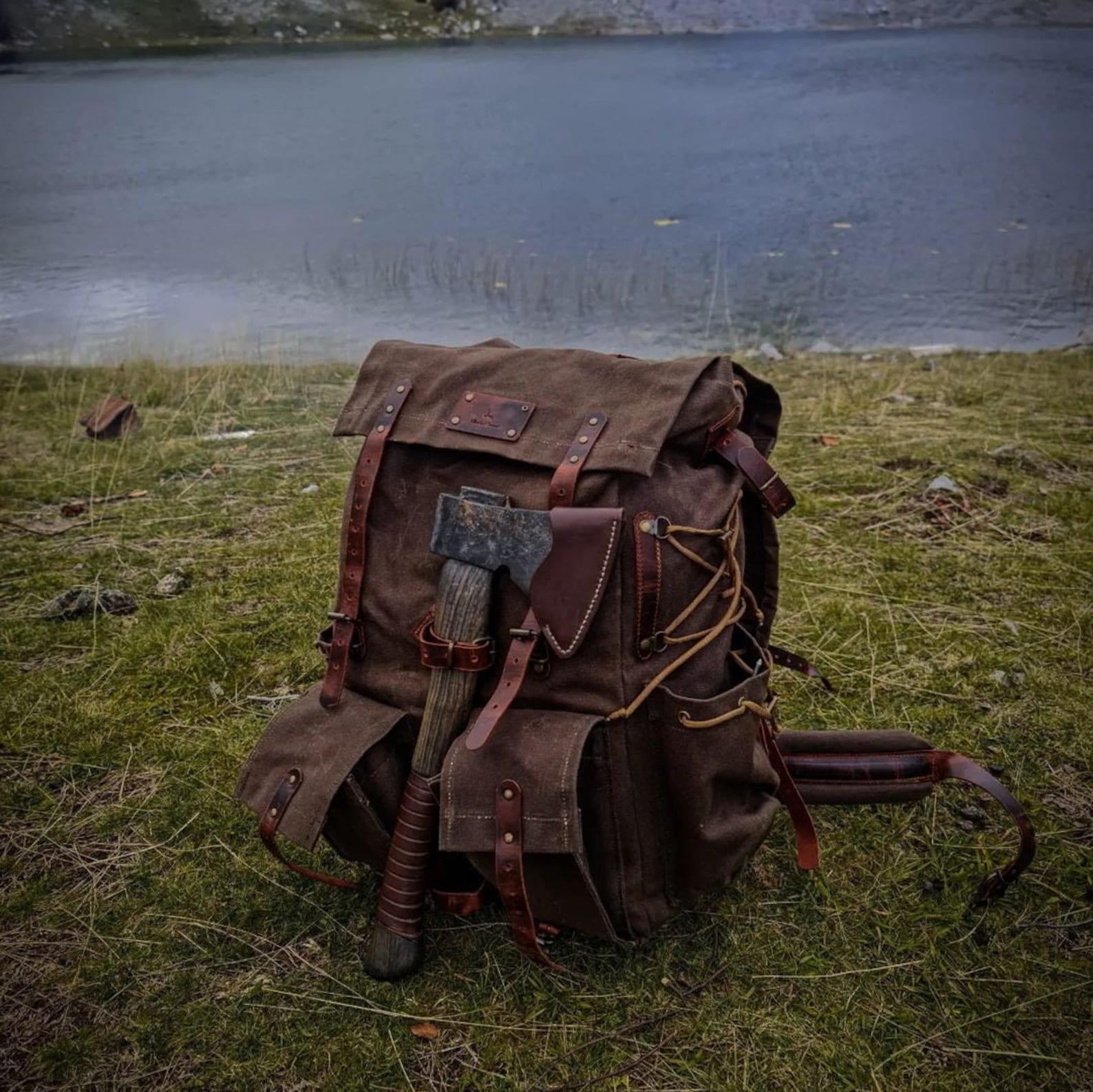 24 Hours Tested Backpack | 50L | Custom | Leather | Canvas | Bushcraft Backpack | Camping Backpack | Bushcraft  | Camping | Hiking | Bag | Rucksack bushcraft backpack - camping backpack - hiking backpack 99percenthandmade 30 Liters Brown Canvas Flap 