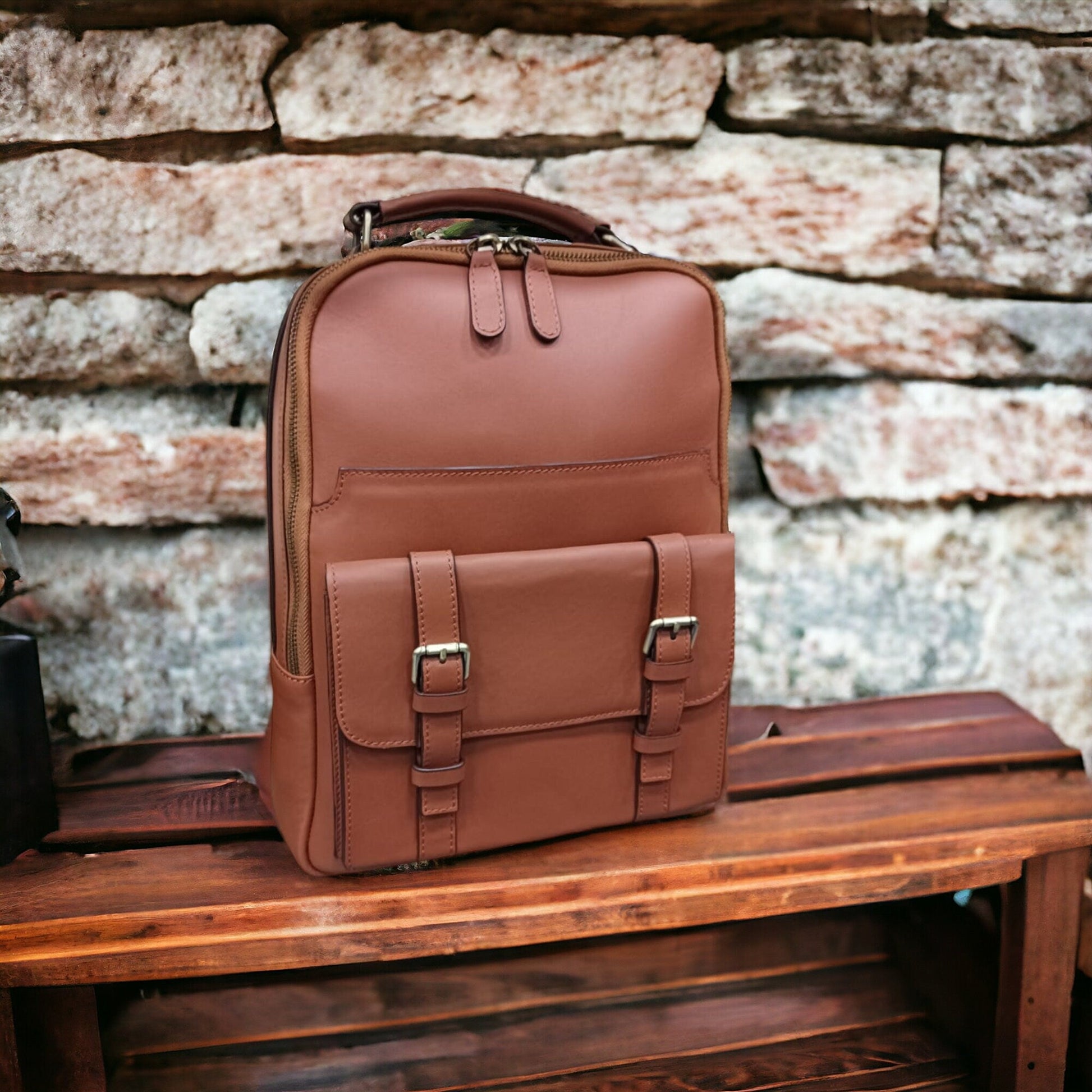 Brown,Tan,Black, Blue color | Full Leather Handmade Daypack | 20L - 30 L options  |  Laptop pocket premimum leather, Citypack, Daily use  99percenthandmade 20 Tan 