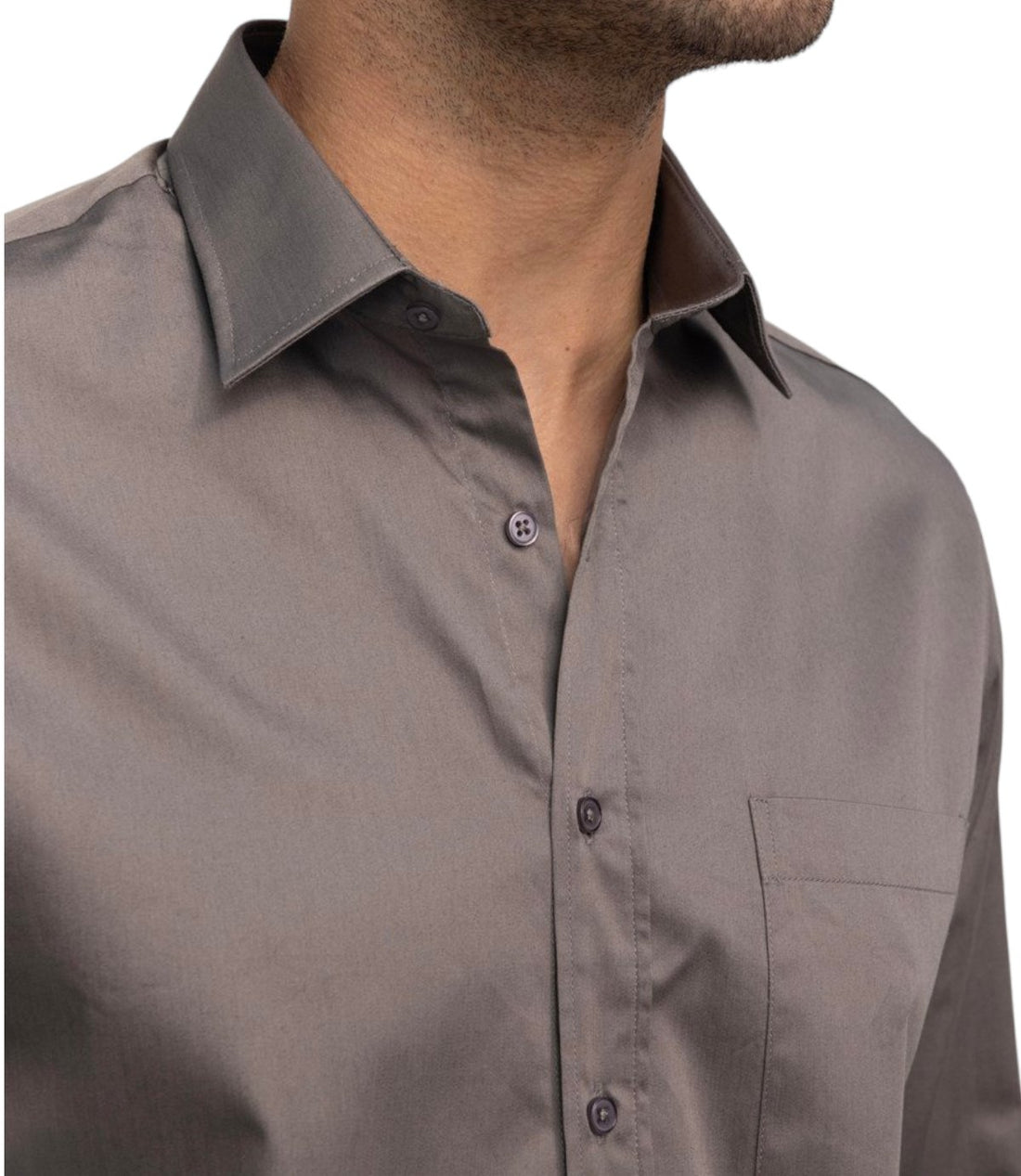 Classic Fit Grey Sleeve Cotton Shirt 99percenthandmade