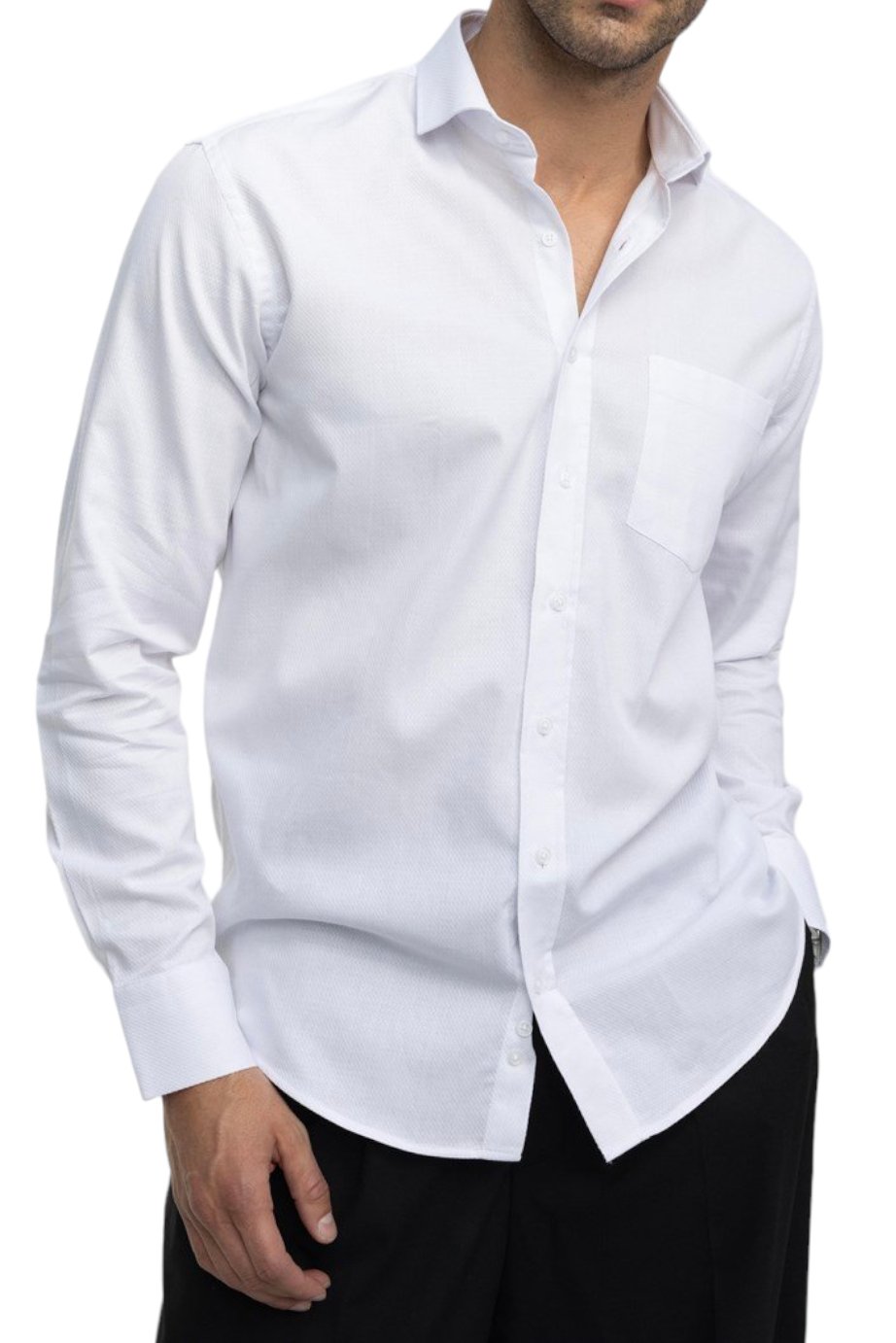 Classic Fit White Sleeve Cotton Shirt 99percenthandmade