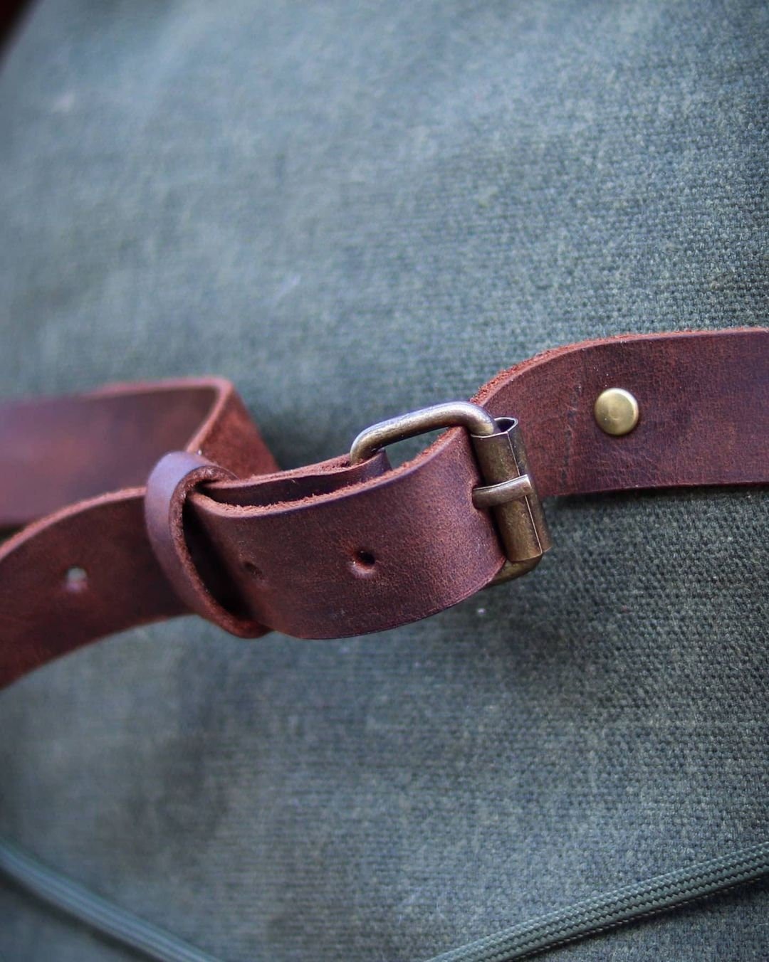 Handmade Genuine Green Leather and Waxed Canvas Backpack for Travel, Camping | 50 Liters | Personalization for your request bushcraft - camping - hiking backpack 99percenthandmade