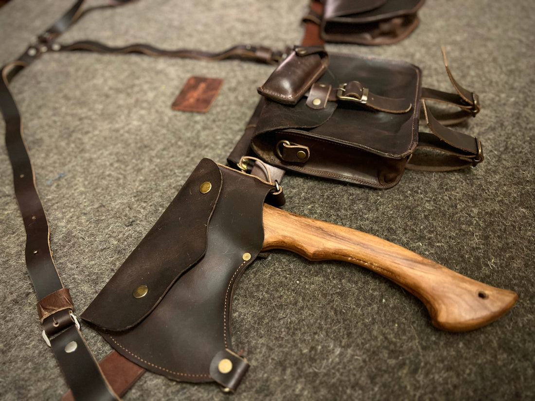 Handmade Leather Utility Belt Set | Tool Belt | Suspenders | Pouch | Belt Bag | Loops | Axe holder | Dangler | Viking Belt Style  99percenthandmade
