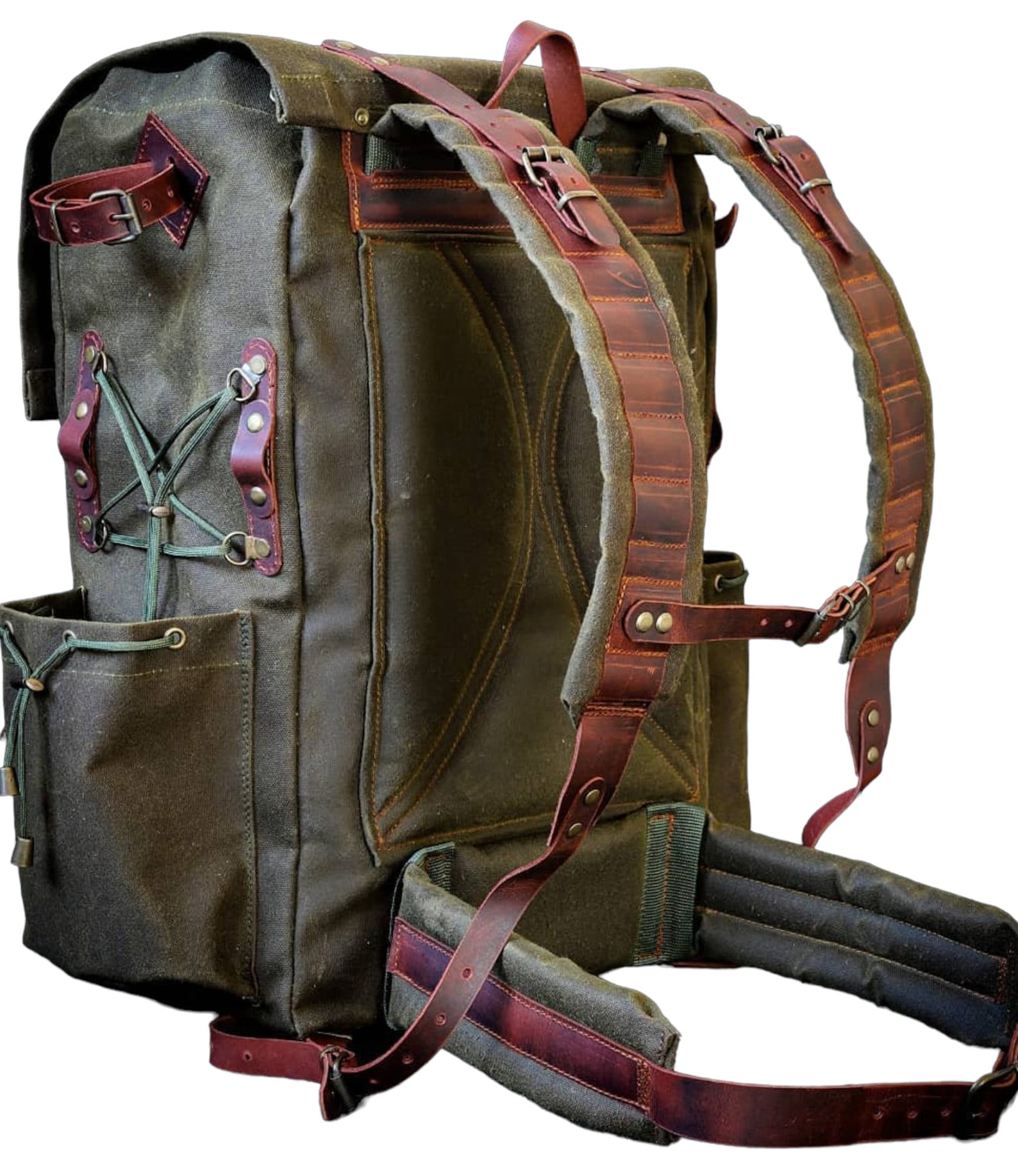 Braun Grün. Rucksack-Rucksack: Bushcraft, Camping, Wandern