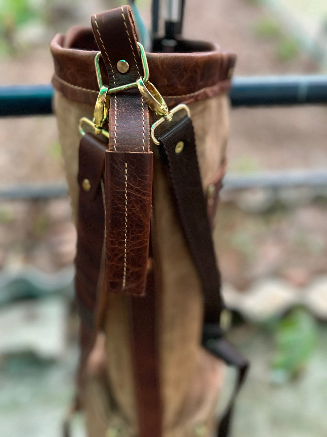 Leather | Canvas | Golf Bag | Handmade | Tailor Made | Leather Golf Stand  | Leather Golf Bags  | Canvas Golf Bag | Custom Golf Bag  99percenthandmade Brown