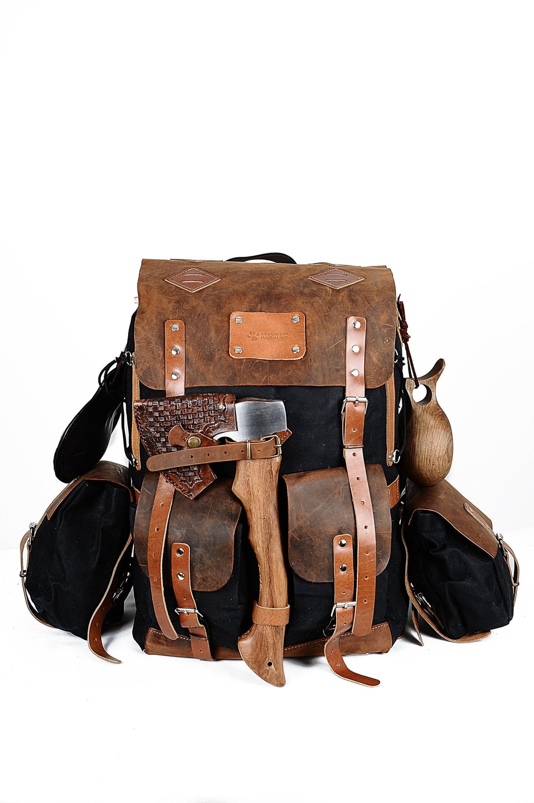 Limited Camping Backpack with 2 detachable side bag  30 Liter to 80 liter options Black Brown Green Options  99percenthandmade