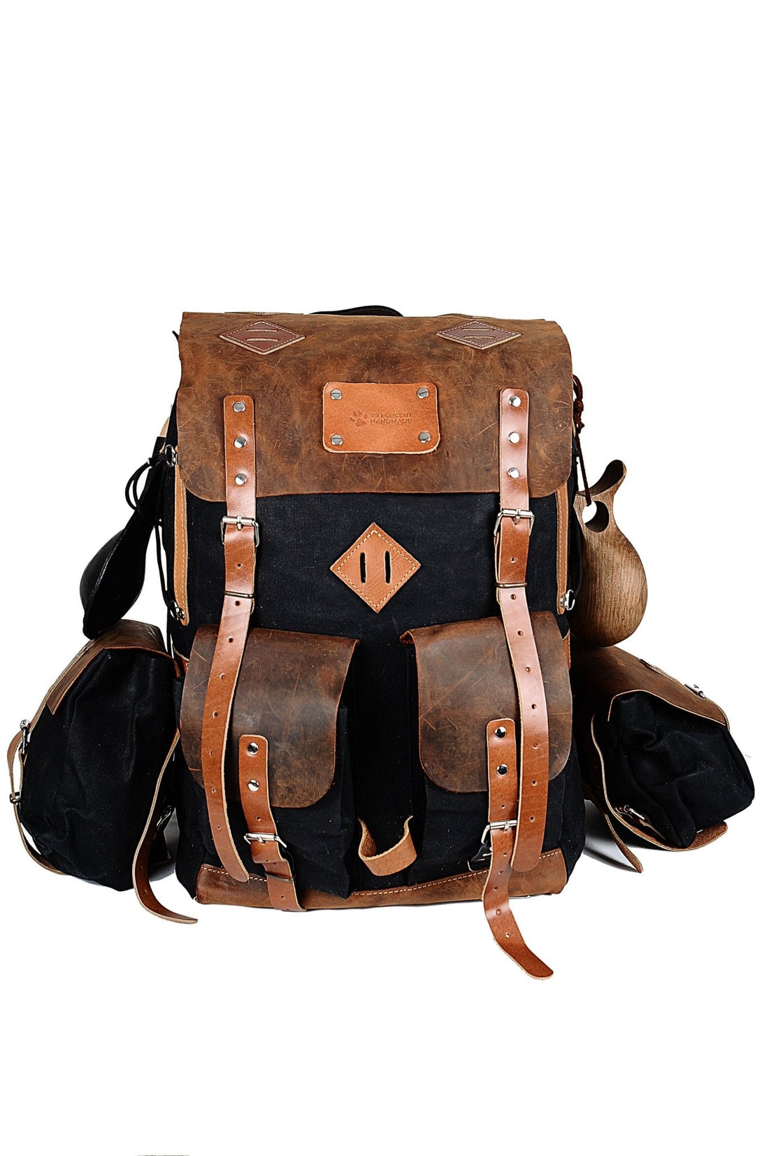 Limited Camping Backpack with 2 detachable side bag  30 Liter to 80 liter options Black Brown Green Options  99percenthandmade