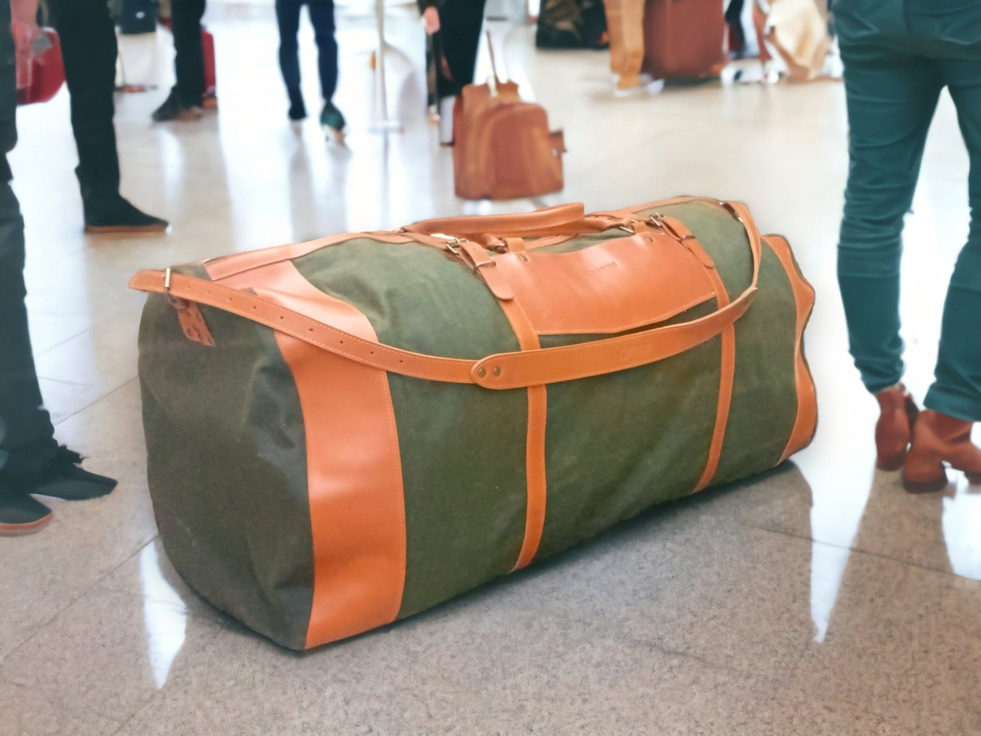 180 Liter | Duffle Bag |  Leather | Canvas | Travel Holdall | Luggage | Carry All Holdall |  Leather Luggage | Carry on Baggage, Suitcase  99percenthandmade   