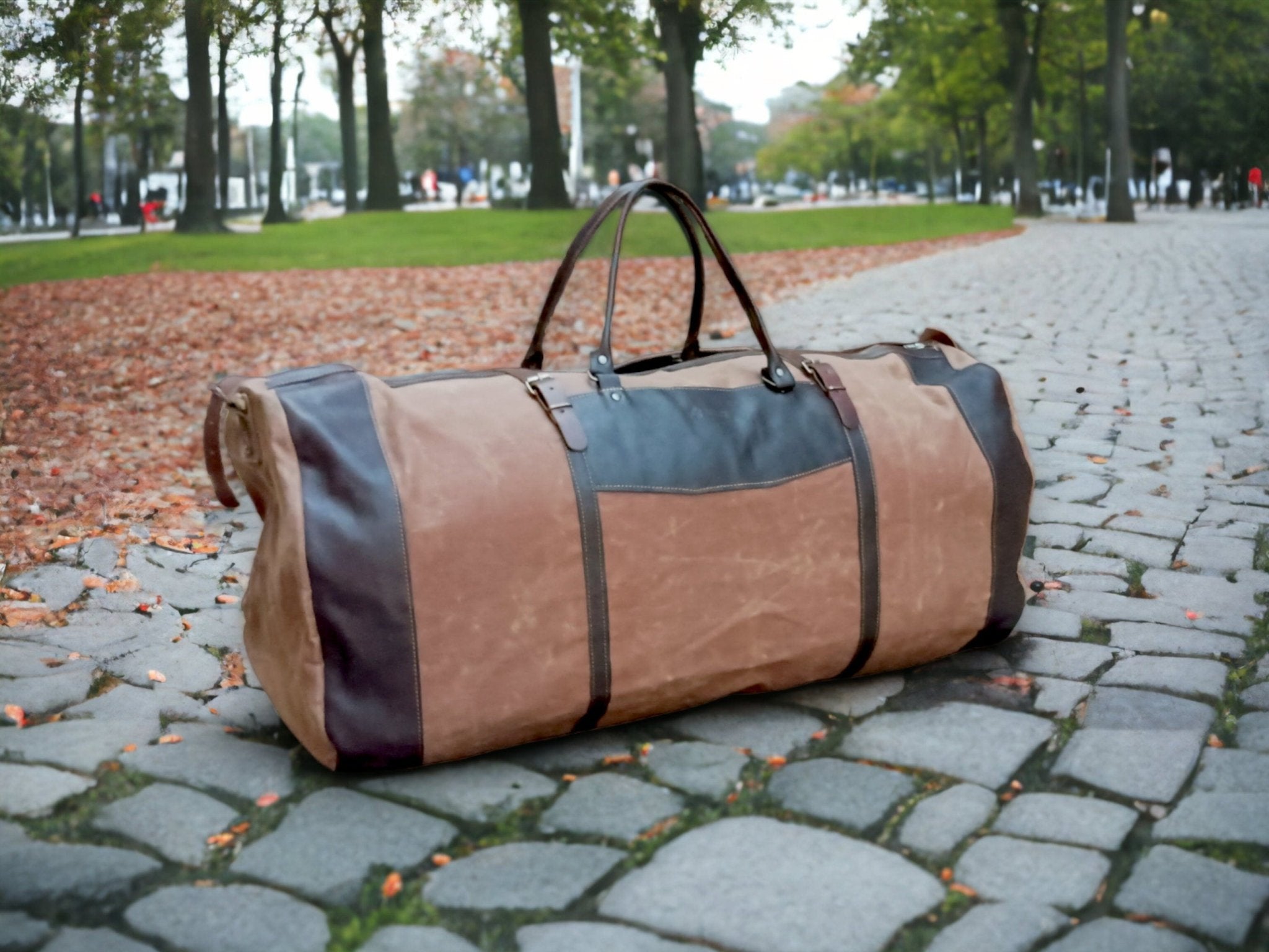 180 Liter Duffle Bag Leather Canvas Travel Holdall Luggage