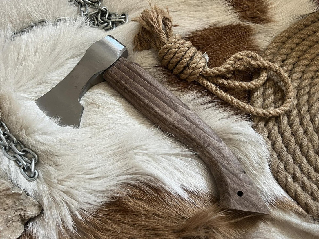 Hand - Forged Camping Axe | 32 cm CK45 Carbon Steel with Walnut Handle | 99Percent Handmade - 99percenthandmade - 99percenthandmade - 