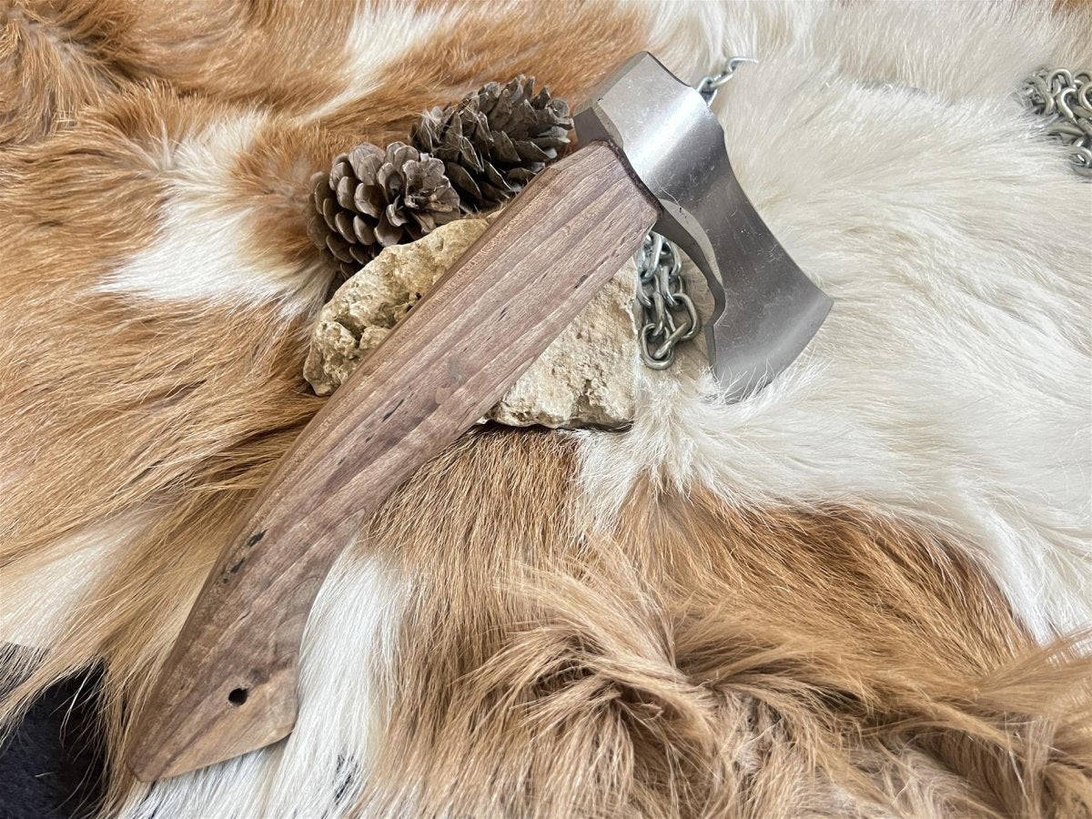 Hand - Forged Camping Axe | 32 cm CK45 Carbon Steel with Walnut Handle | 99Percent Handmade - 99percenthandmade - 99percenthandmade - 